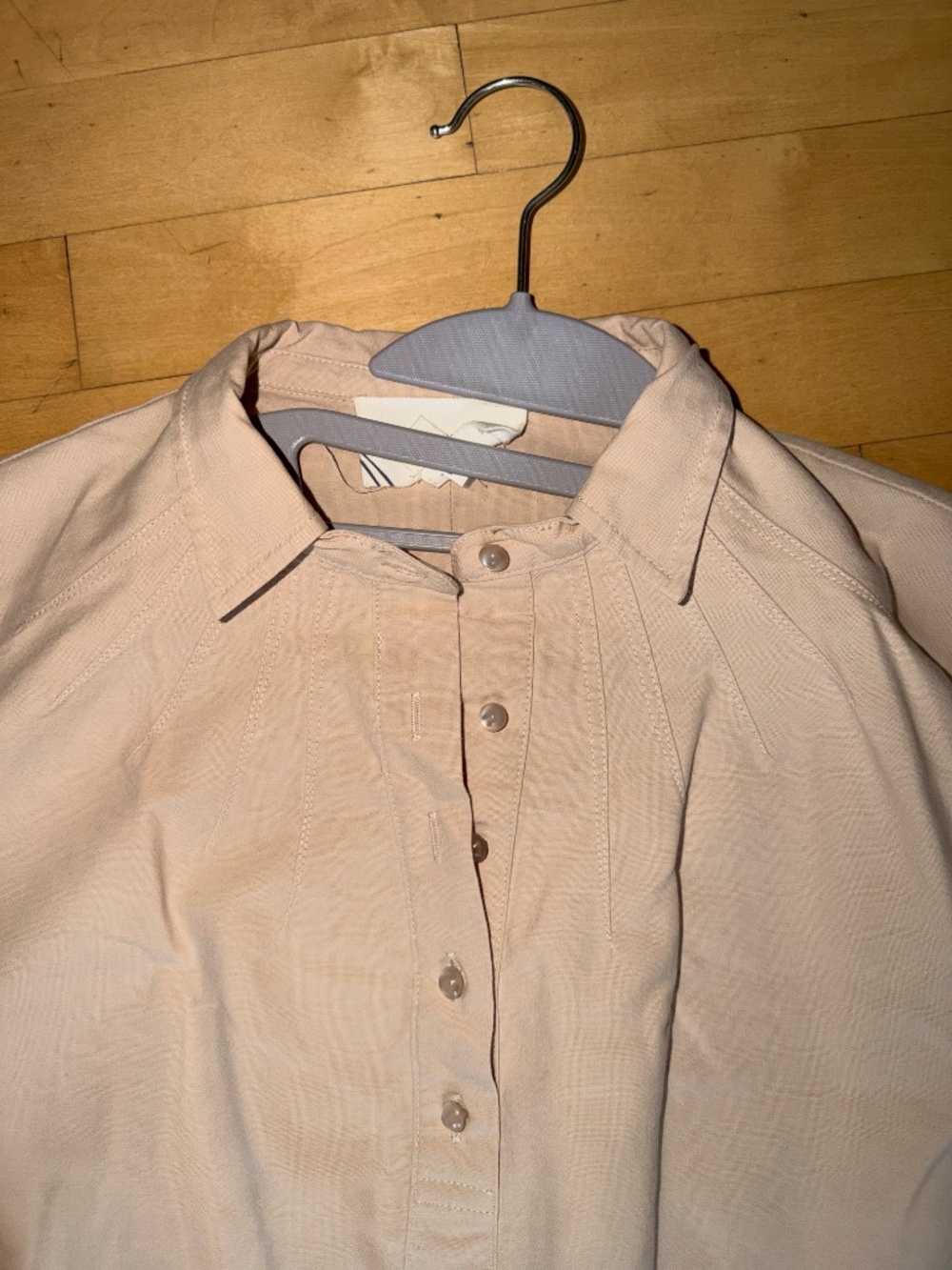 POMANDER Place by TUCKERNUT tan shift shirt dress, S, GL1365 - Picture 3 of 4